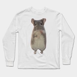 Hamster holding up the number 4 Long Sleeve T-Shirt